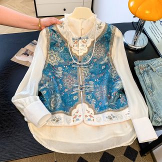 Neo-Chinese Chinese Knot Buttons Embroidered Tang Suit