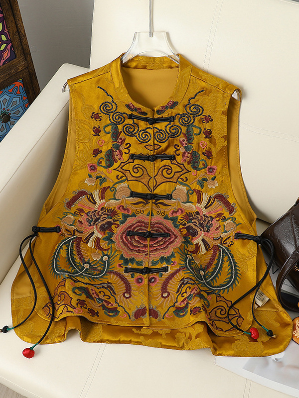 Neo Chinese Knot Buttons Embroidered Tang Suit Jacket for Women product photo - Zhongguo Hanfu