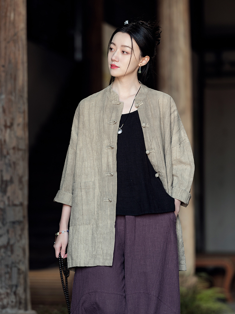 Neo Chinese Knot Buttons Chinese Style Top Blouse for Women product photo - Zhongguo Hanfu