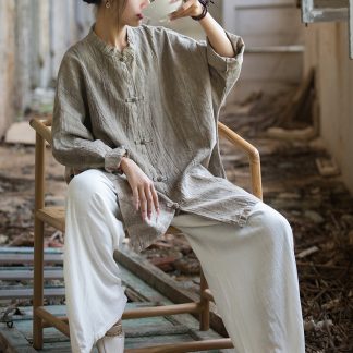 Chinese Knot Buttons Chinese Style Top