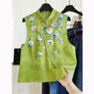 Neo-Chinese Embroidered Chinese Style Top