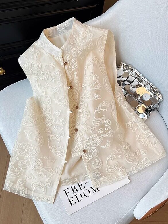 Neo Chinese Knot Buttons Chinese Style Top Blouse for Women product photo - Zhongguo Hanfu