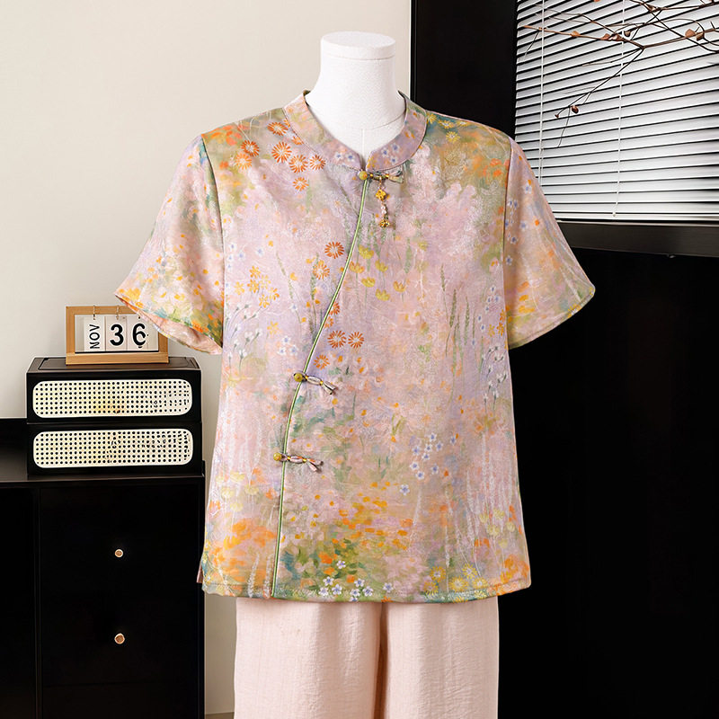 Chinese Knot Buttons Chinese Style Top Blouse for Women product photo - Zhongguo Hanfu