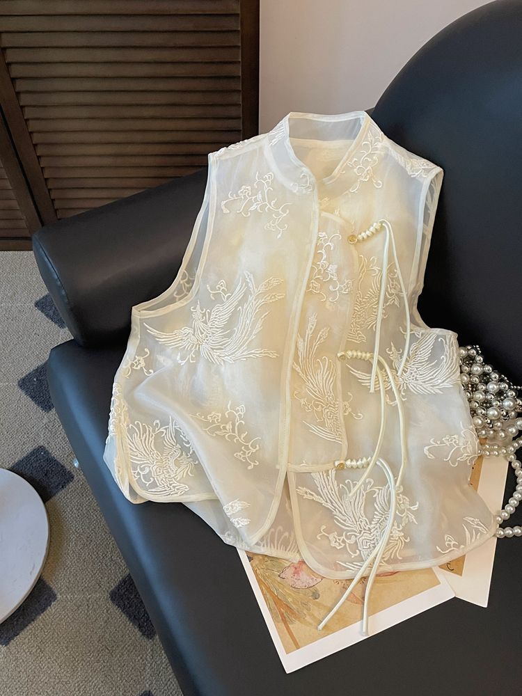 Neo Chinese Embroidered Chinese Style Top Blouse for Women product photo - Zhongguo Hanfu