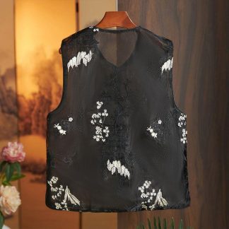 Neo-Chinese Chinese Knot Buttons Embroidered Chinese Style Top 6