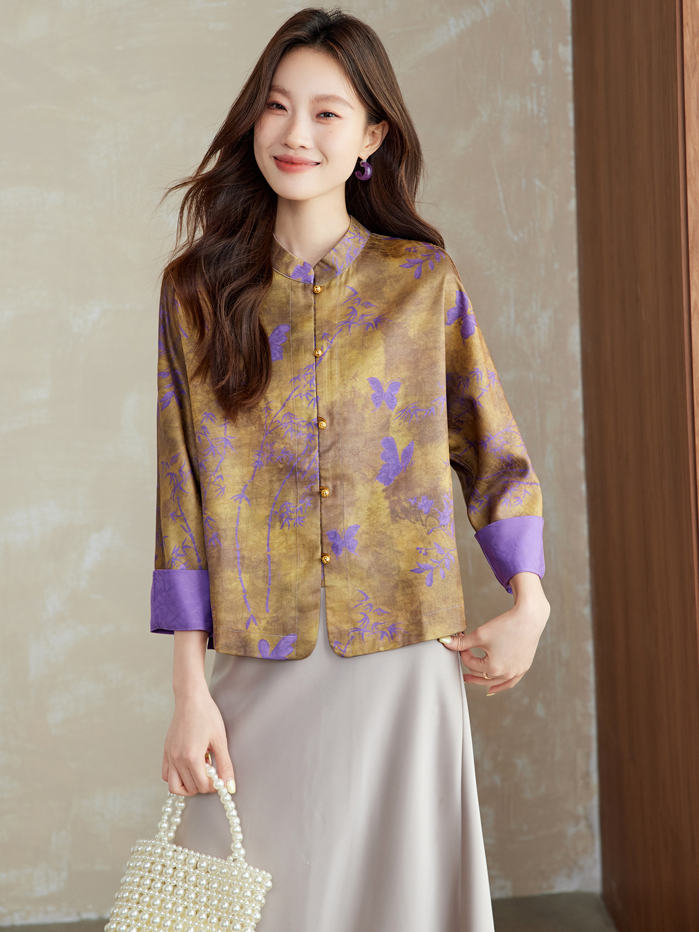 Neo Chinese Knot Buttons Chinese Style Top Blouse for Women product photo - Zhongguo Hanfu