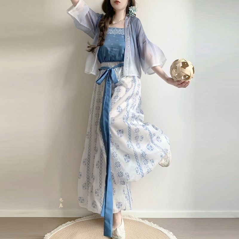 Neo Chinese Wide Leg Pants for Women product photo - Zhongguo Hanfu