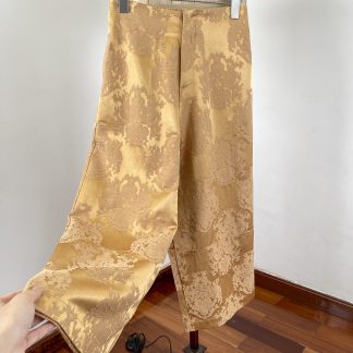 Neo Chinese Jacquard Wide Leg Pants for Women - Style 2 alternate product photo