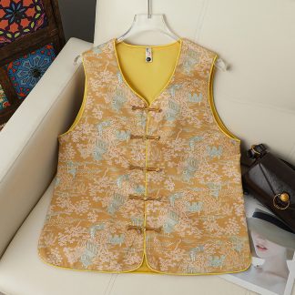 Neo Chinese Knot Button Jacquard Chinese Style Blouse for Women - Style 3 alternate product photo