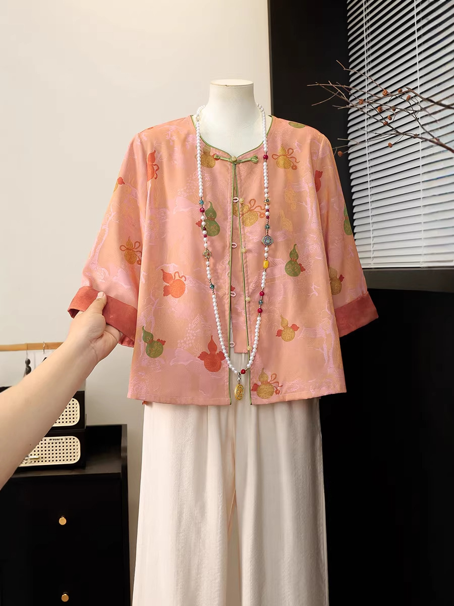 Neo Chinese Knot Buttons Chinese Style Top Blouse for Women product photo - Zhongguo Hanfu