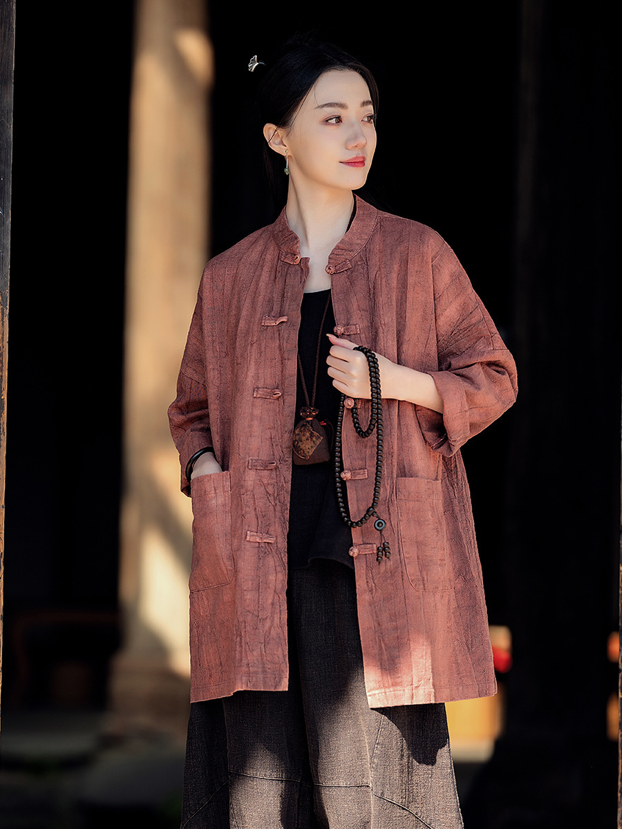 Neo Chinese Knot Buttons Chinese Style Top Blouse for Women product photo - Zhongguo Hanfu
