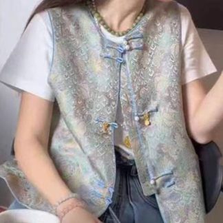 Neo Chinese Jacquard Chinese Style Blouse for Women alternate product photo