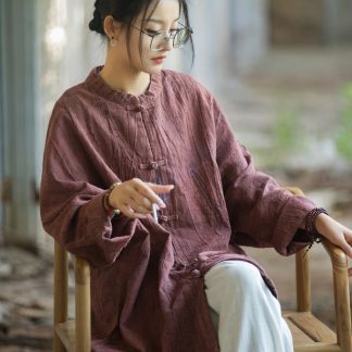Chinese Knot Button Chinese Style Blouse for Women alternate product photo