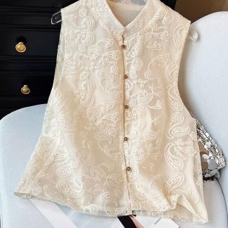 Neo Chinese Knot Button Chinese Style Blouse for Women - Style 5 alternate product photo