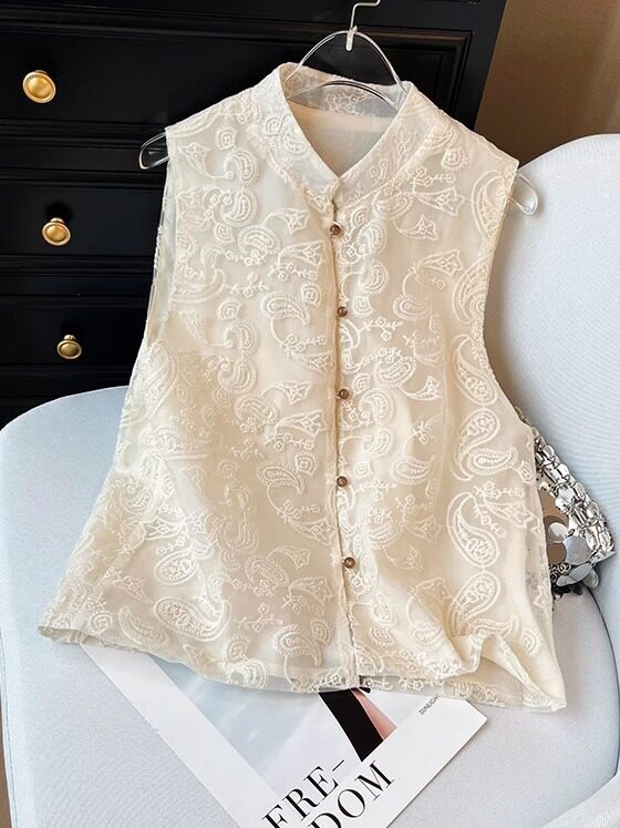 Neo Chinese Knot Buttons Chinese Style Top Blouse for Women product photo - Zhongguo Hanfu