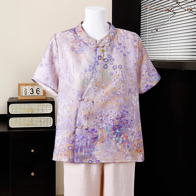 Chinese Knot Buttons Chinese Style Top Blouse for Women product photo - Zhongguo Hanfu
