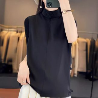 Neo Chinese Knot Button Jacquard Chinese Style Blouse for Women - Style 5 alternate product photo