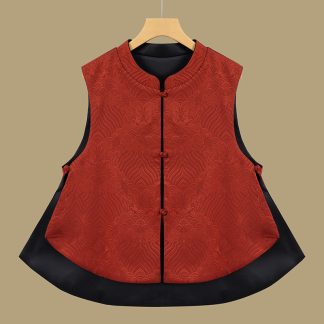 Neo Chinese Knot Button Embroidered Chinese Style Blouse for Women - Style 4 alternate product photo