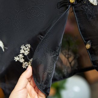 Neo Chinese Knot Button Embroidered Chinese Style Blouse for Women - Style 6 alternate product photo