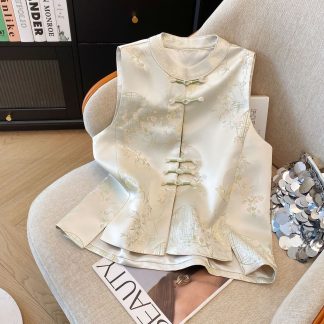 Chinese Knot Button Embroidered Chinese Style Blouse for Women - Style 2 alternate product photo