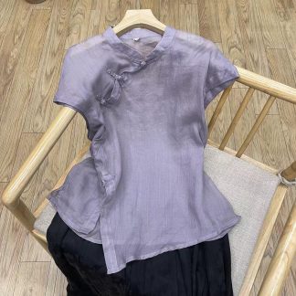 Neo Chinese Knot Button Chinese Style Blouse for Women - Style 8 alternate product photo