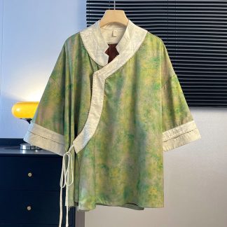 Neo Chinese Jacquard Chinese Style Blouse for Women - Style 11 alternate product photo