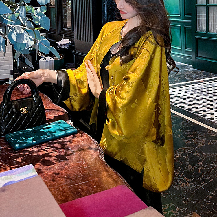 Neo Chinese Jacquard Chinese Style Top Blouse for Women product photo - Zhongguo Hanfu