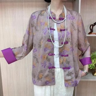 Neo Chinese Knot Button Chinese Style Blouse for Women - Style 13 alternate product photo