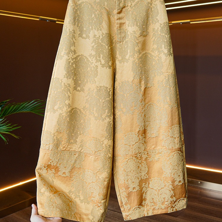 Neo Chinese Jacquard Wide Leg Pants for Women product photo - Zhongguo Hanfu