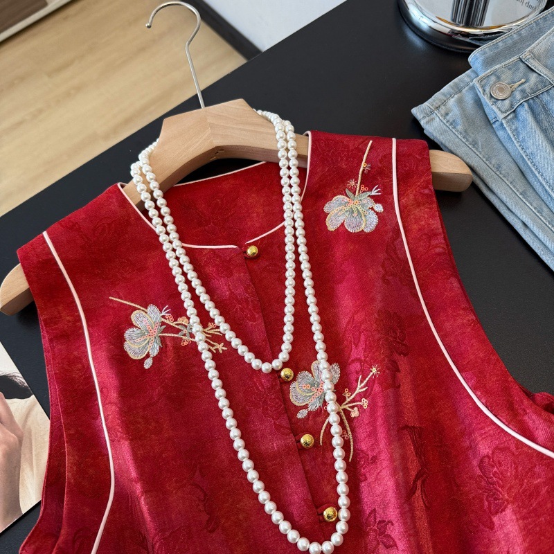 Neo Chinese Jacquard Embroidered Chinese Style Top Blouse for Women product photo - Zhongguo Hanfu