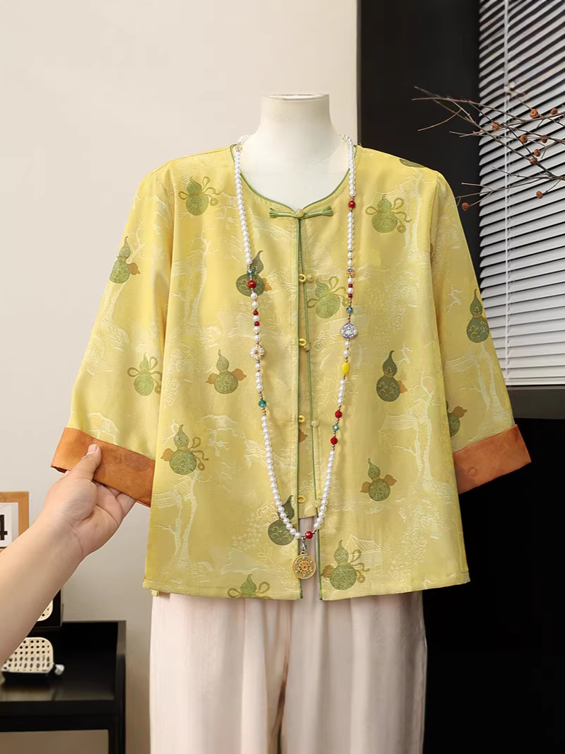 Neo Chinese Knot Buttons Chinese Style Top Blouse for Women product photo - Zhongguo Hanfu