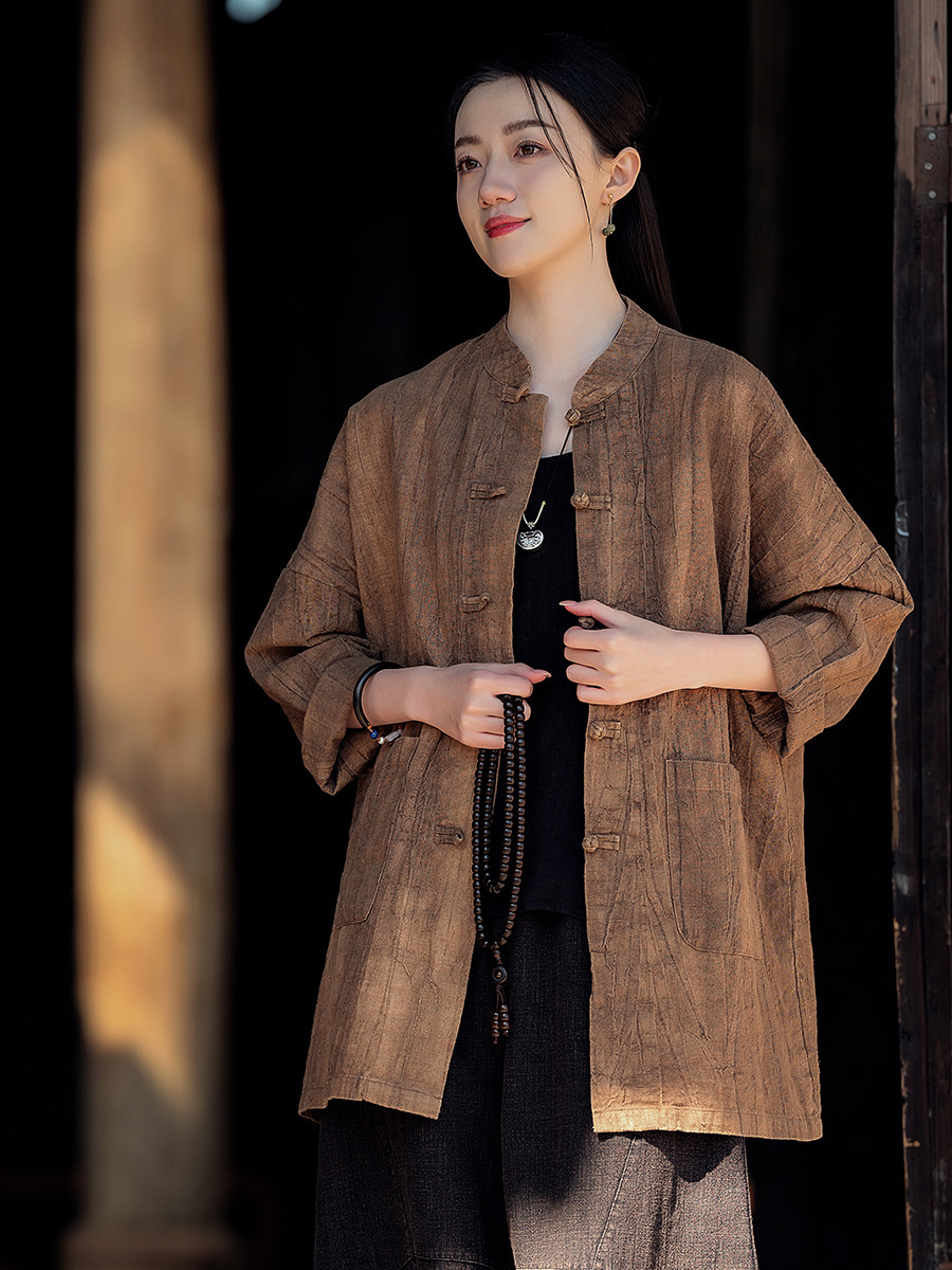 Neo Chinese Knot Buttons Chinese Style Top Blouse for Women product photo - Zhongguo Hanfu
