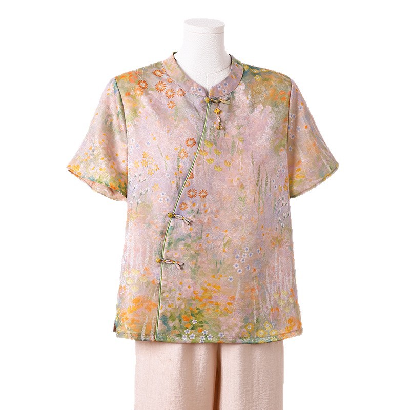 Chinese Knot Buttons Chinese Style Top Blouse for Women product photo - Zhongguo Hanfu