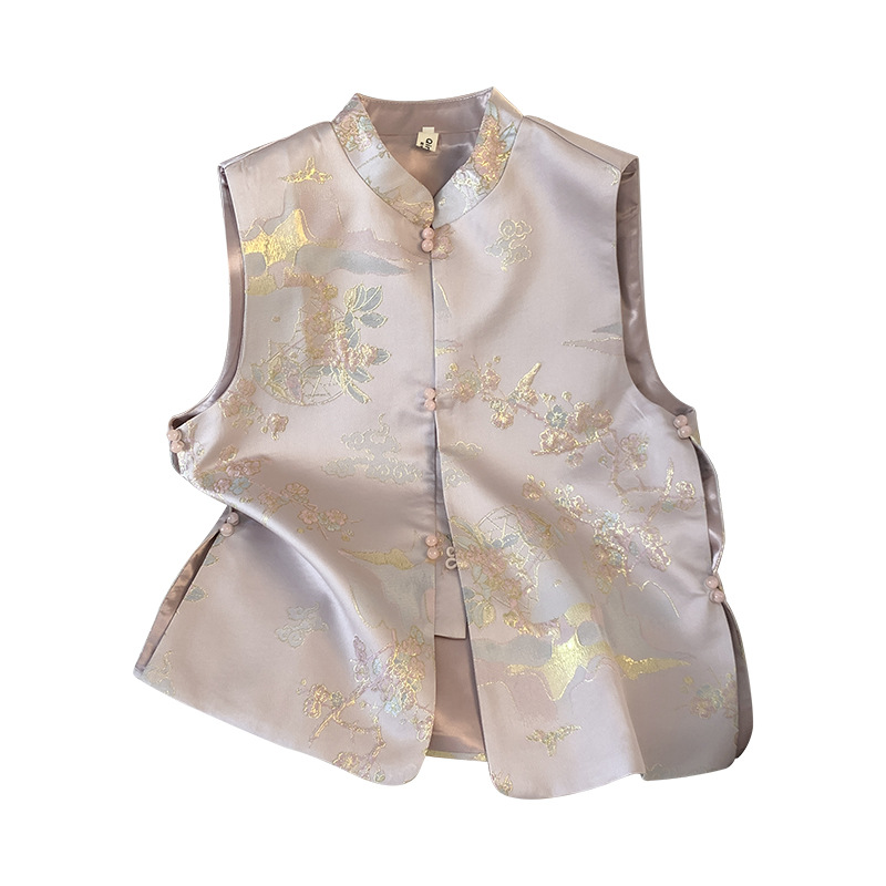 Chinese Knot Buttons Embroidered Chinese Style Top Blouse for Women product photo - Zhongguo Hanfu