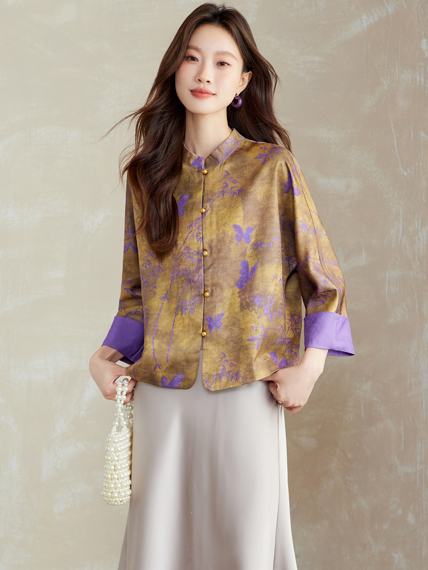 Neo Chinese Knot Buttons Chinese Style Top Blouse for Women product photo - Zhongguo Hanfu