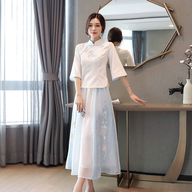 Neo Chinese Embroidered Chinese Style Set Outfit Set for Women product photo - Zhongguo Hanfu
