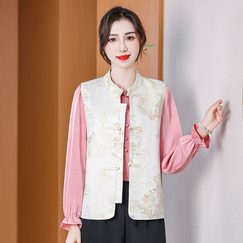 Neo Chinese Jacquard Tang Suit Jacket for Women product photo - Zhongguo Hanfu