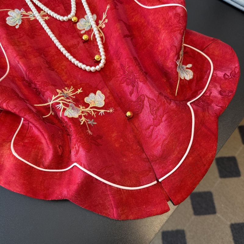 Neo Chinese Jacquard Embroidered Chinese Style Top Blouse for Women product photo - Zhongguo Hanfu