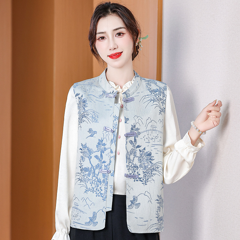 Neo Chinese Jacquard Tang Suit Jacket for Women product photo - Zhongguo Hanfu