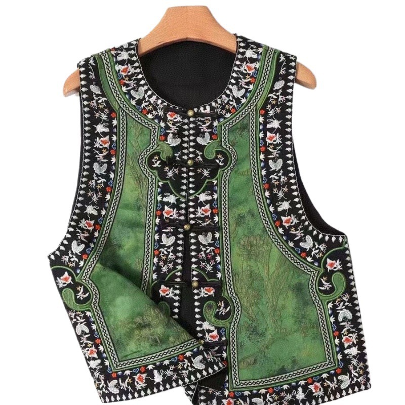 Chinese Knot Buttons Embroidered Chinese Style Top Blouse for Women product photo - Zhongguo Hanfu