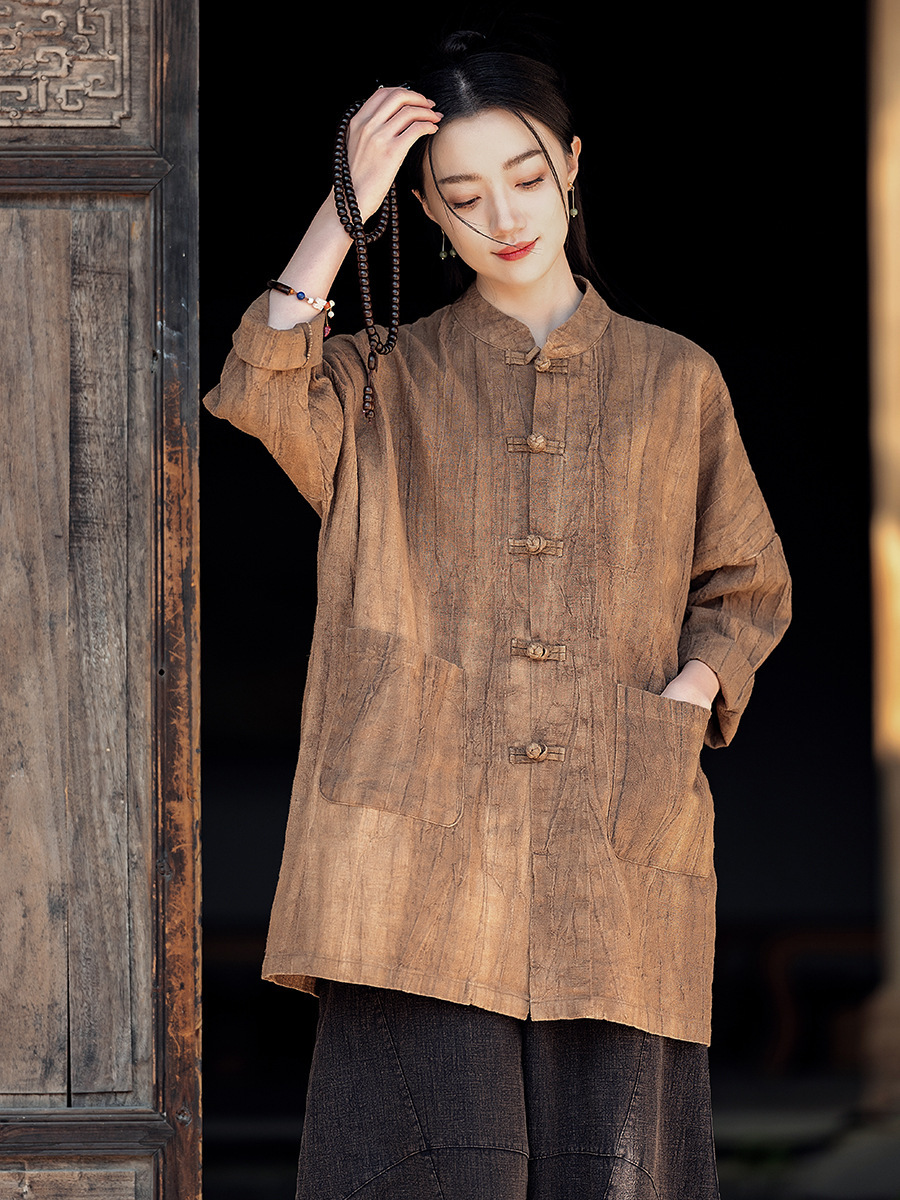Neo Chinese Knot Buttons Chinese Style Top Blouse for Women product photo - Zhongguo Hanfu