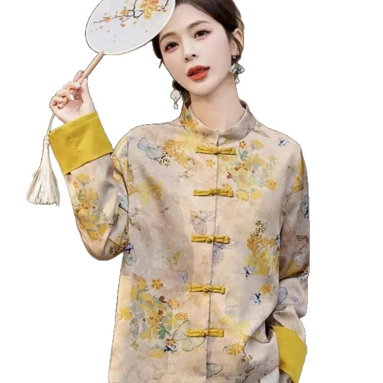 Neo Chinese Knot Buttons Chinese Style Top Blouse for Women product photo - Zhongguo Hanfu